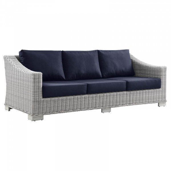 Conway Outdoor Patio Wicker Rattan Sofa | Polyester by Modway