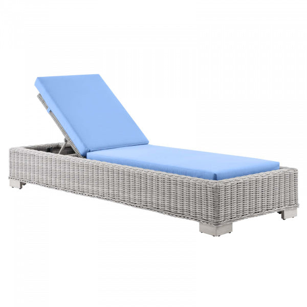 Conway Outdoor Patio Wicker Rattan Chaise Lounge | Polyester by Modway