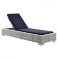 Conway Outdoor Patio Wicker Rattan Chaise Lounge | Polyester by Modway