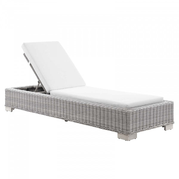 Conway Outdoor Patio Wicker Rattan Chaise Lounge | Polyester by Modway