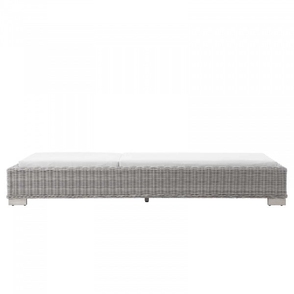 Conway Outdoor Patio Wicker Rattan Chaise Lounge | Polyester by Modway