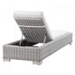 Conway Outdoor Patio Wicker Rattan Chaise Lounge | Polyester by Modway