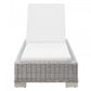 Conway Outdoor Patio Wicker Rattan Chaise Lounge | Polyester by Modway