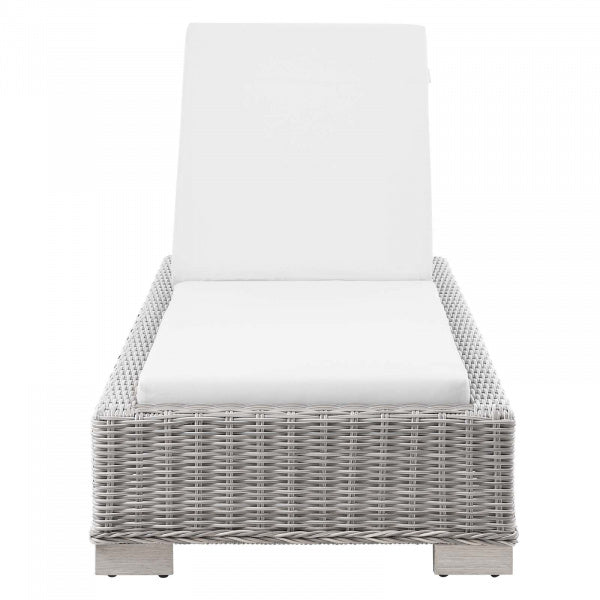 Conway Outdoor Patio Wicker Rattan Chaise Lounge | Polyester by Modway