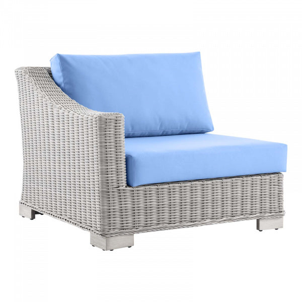 Conway Outdoor Patio Wicker Rattan Left-Arm Chair | Polyester by Modway