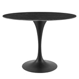 Lippa 42" Artificial Marble Dining Table Black Black By Modway