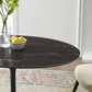 Lippa 42" Artificial Marble Dining Table Black Black By Modway