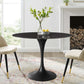 Lippa 42" Artificial Marble Dining Table Black Black By Modway