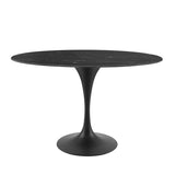 Lippa 48" Artificial Marble Dining Table Black Black By Modway