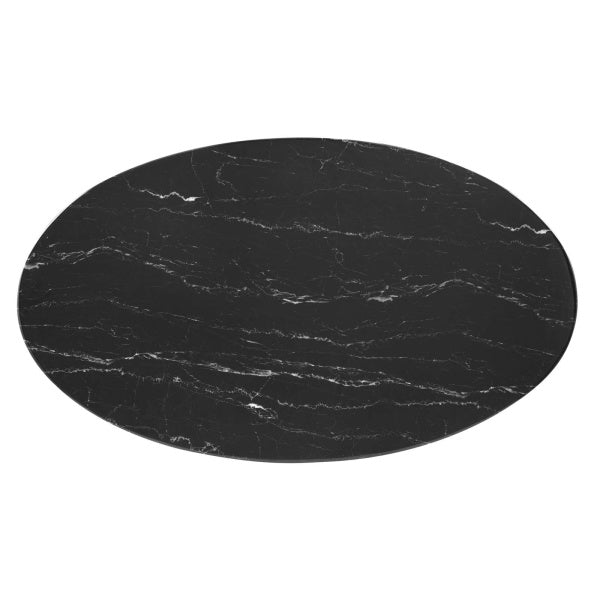 Lippa 48" Artificial Marble Dining Table Black Black By Modway