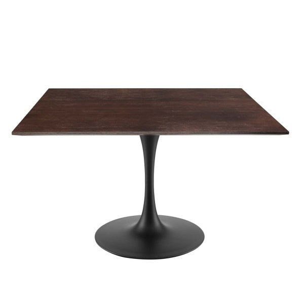 Lippa 47" Wood Square Dining Table Black Cherry Walnut By Modway