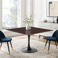 Lippa 47" Wood Square Dining Table Black Cherry Walnut By Modway