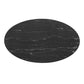 Lippa 54" Artificial Marble Oval Dining Table Black Black By Modway