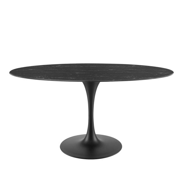 Lippa 60" Artificial Marble Oval Dining Table By Modway