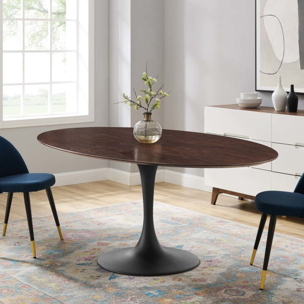 Lippa 78" Oval Artificial Marble Dining Table By Modway