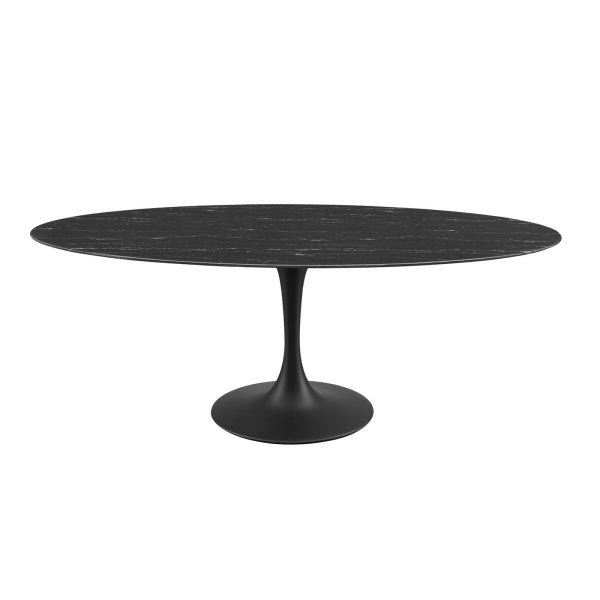 Lippa 78" Oval Artificial Marble Dining Table By Modway