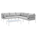 Harmony 6-Piece Sunbrella Outdoor Patio Aluminum Sectional Sofa Set | Polyester by Modway