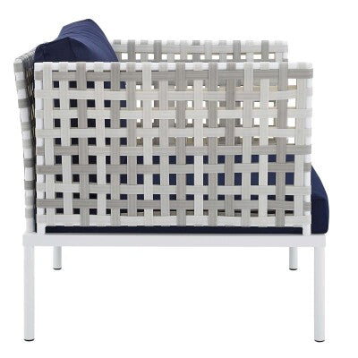 Harmony 6-Piece Sunbrella Basket Weave Outdoor Patio Aluminum Seating Set by Modway