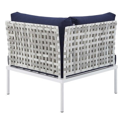 Harmony 8-Piece Sunbrella Basket Weave Outdoor Patio Aluminum Sectional Sofa Set by Modway