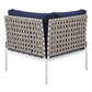 Harmony 8-Piece Sunbrella Basket Weave Outdoor Patio Aluminum Sectional Sofa Set by Modway
