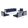 Harmony 8-Piece Sunbrella Outdoor Patio All Mesh Sectional Sofa Set| Polyester by Modway