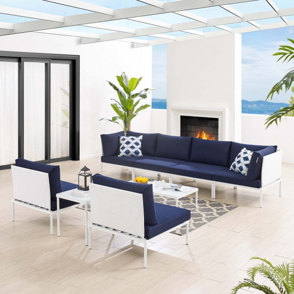 Harmony 8-Piece Sunbrella Outdoor Patio Aluminum Sectional Sofa Set | Polyester by Modway