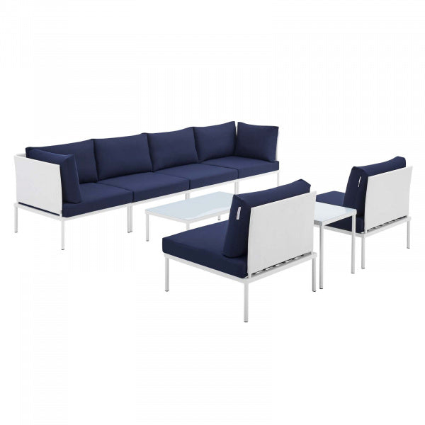 Harmony 8-Piece Sunbrella Outdoor Patio Aluminum Sectional Sofa Set | Polyester by Modway