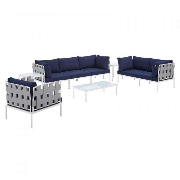 Harmony 8-Piece Sunbrella Outdoor Patio Aluminum Seating Set | Polyester by Modway