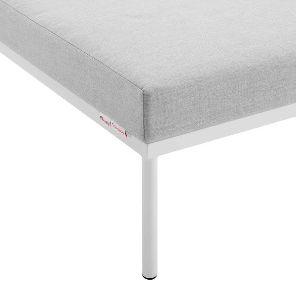 Harmony Sunbrella® Outdoor Patio Aluminum Armless Chair White Gray by Modway