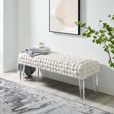 Prologue Woven Performance Velvet Ottoman by Modway