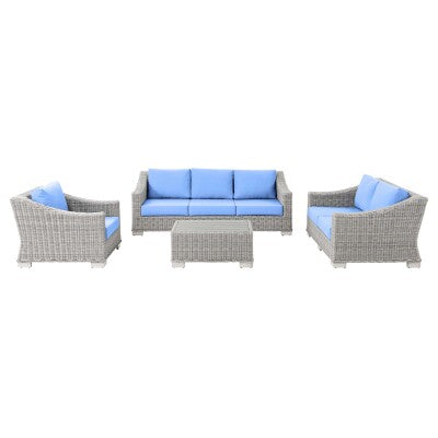 Conway 4-Piece Outdoor Patio Wicker Rattan Furniture Set