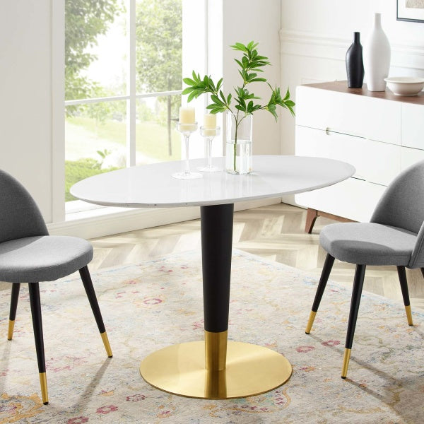 Zinque 48" Oval Artificial Marble Dining Table By Modway