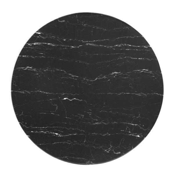 Zinque 40" Artificial Marble Dining Table Gold Black By Modway