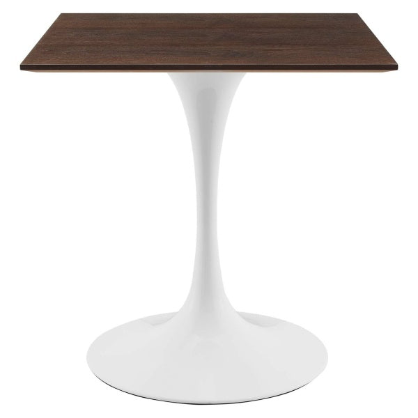 Lippa 28" Square Dining Table in White Cherry Walnut By Modway