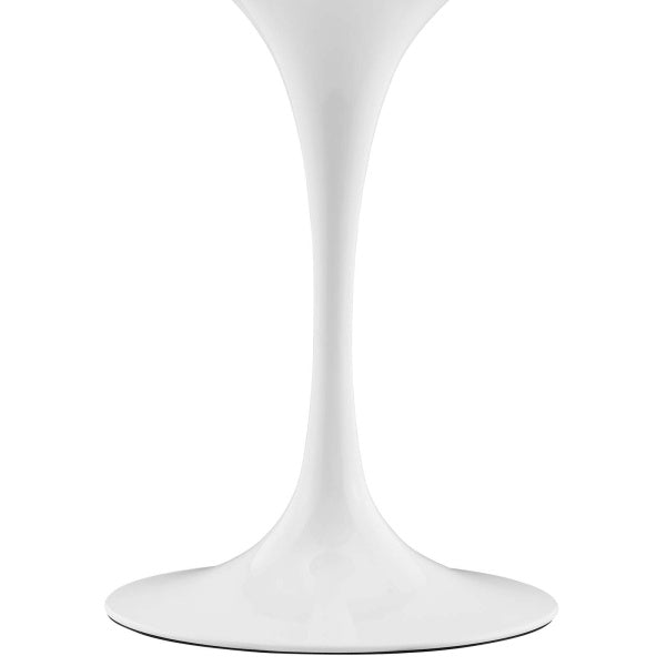 Lippa 48" Oval Artificial Marble Dining Table in White Black By Modway