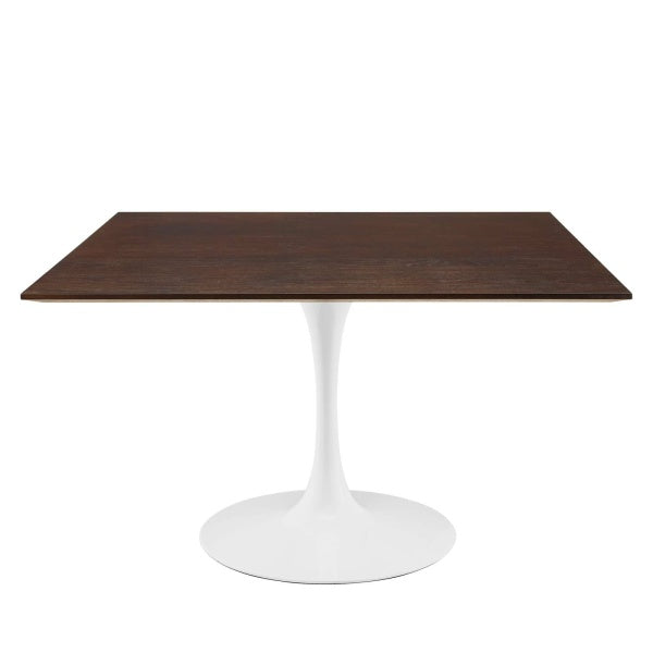 Lippa 47" Square Dining Table in White Cherry Walnut By Modway