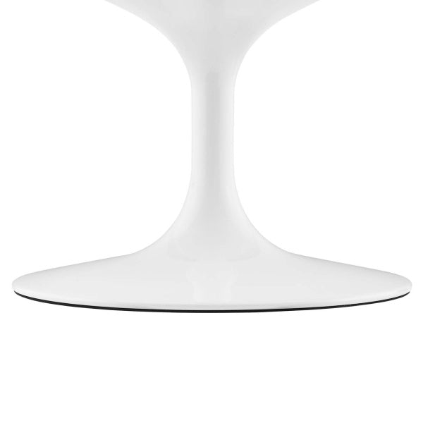 Lippa 42" Oval Artificial Marble Coffee Table in White Black By Modway