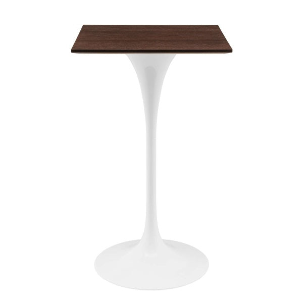 Lippa 28" Square Bar Table in White Cherry Walnut By Modway