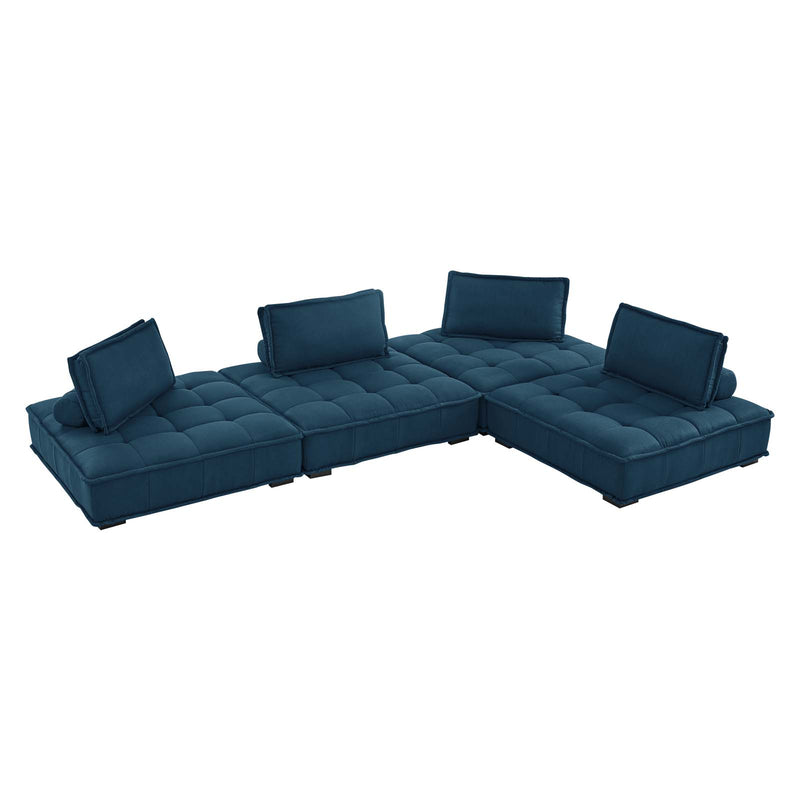 Saunter Tufted Fabric Fabric 4-Piece Sectional Sofa
