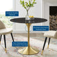 Lippa 36" Artificial Marble Dining Table Gold Black By Modway