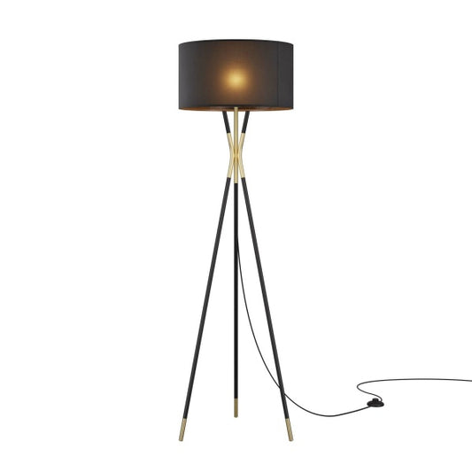 Audrey Standing Floor Lamp in Black | Satin by Modway