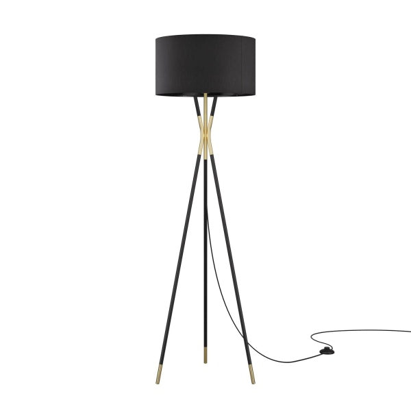 Audrey Standing Floor Lamp in Black | Satin by Modway