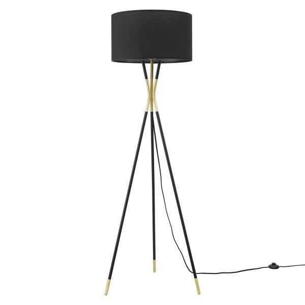 Audrey Standing Floor Lamp in Black | Satin by Modway