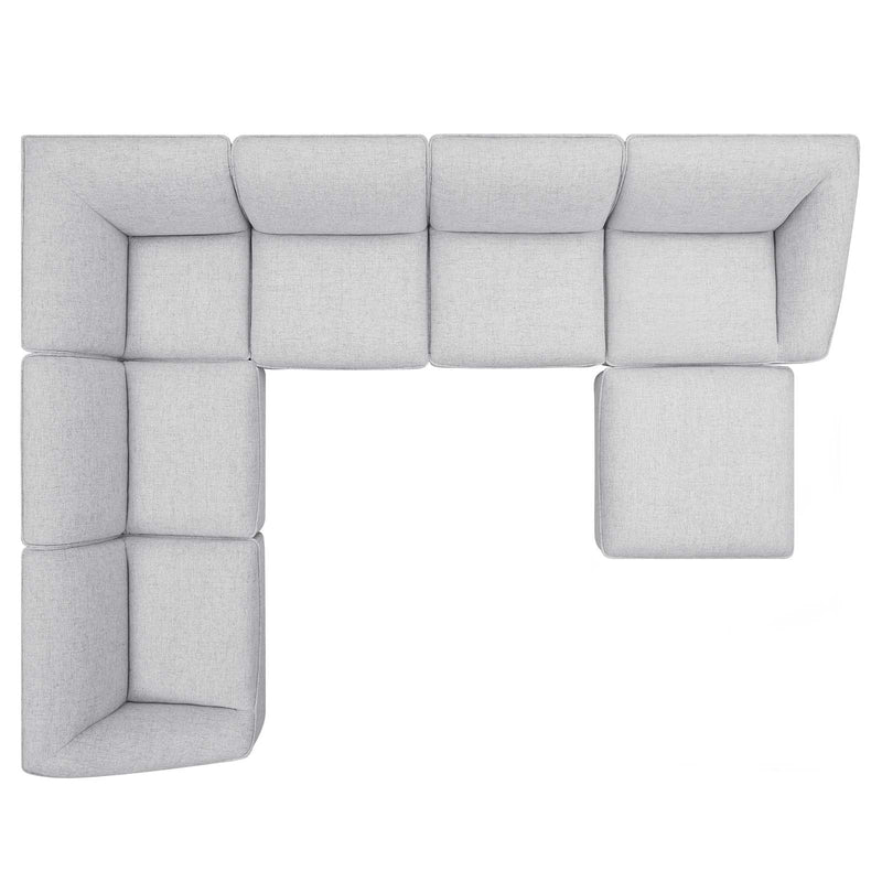 Comprise 7-Piece Sectional Sofa Light Gray | Polyester by Modway