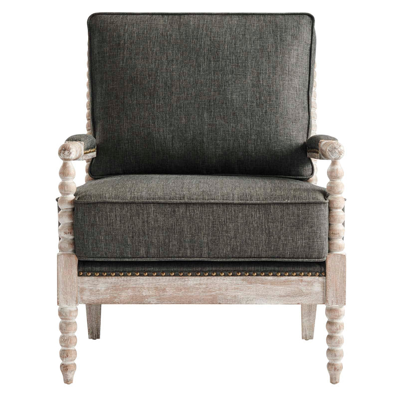 Revel Fabric Upholstered Upholstered Fabric Armchair in Natual Gray | Polyester by Modway