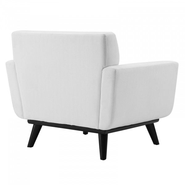 Engage Channel Tufted Fabric Armchair White | Polyester by Modway