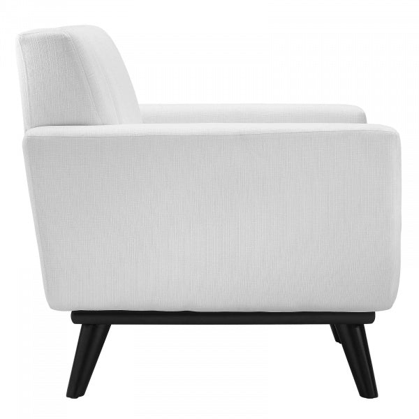 Engage Channel Tufted Fabric Armchair White | Polyester by Modway