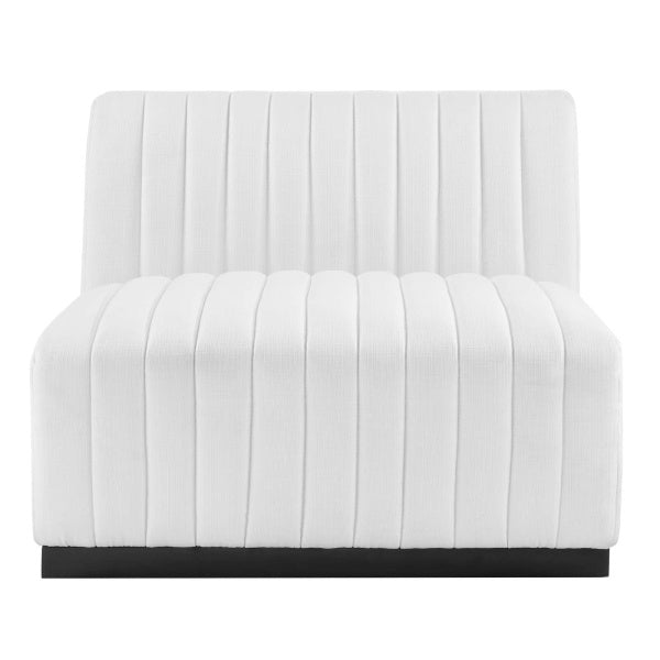 Conjure Channel Tufted Upholstered Fabric Armless Chair by Modway