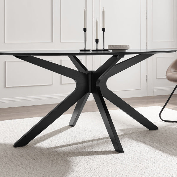Traverse 63" Oval Dining Table in Black Black By Modway