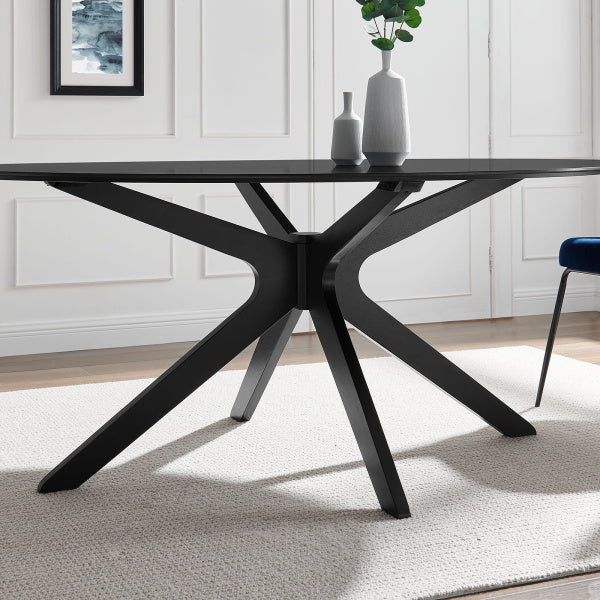 Traverse 71" Oval Dining Table in Black Black By Modway